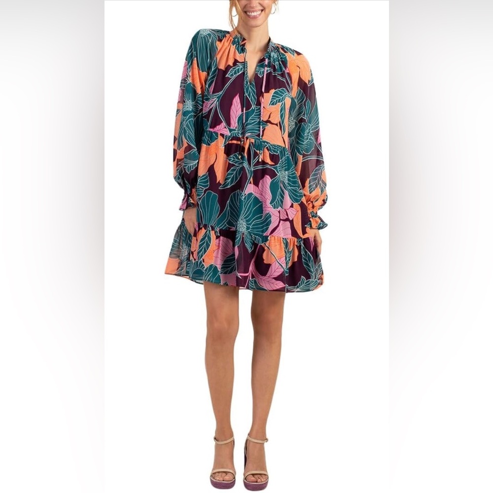Trina Turk L Rhapsodic Floral Print Dress - Perfect Condition